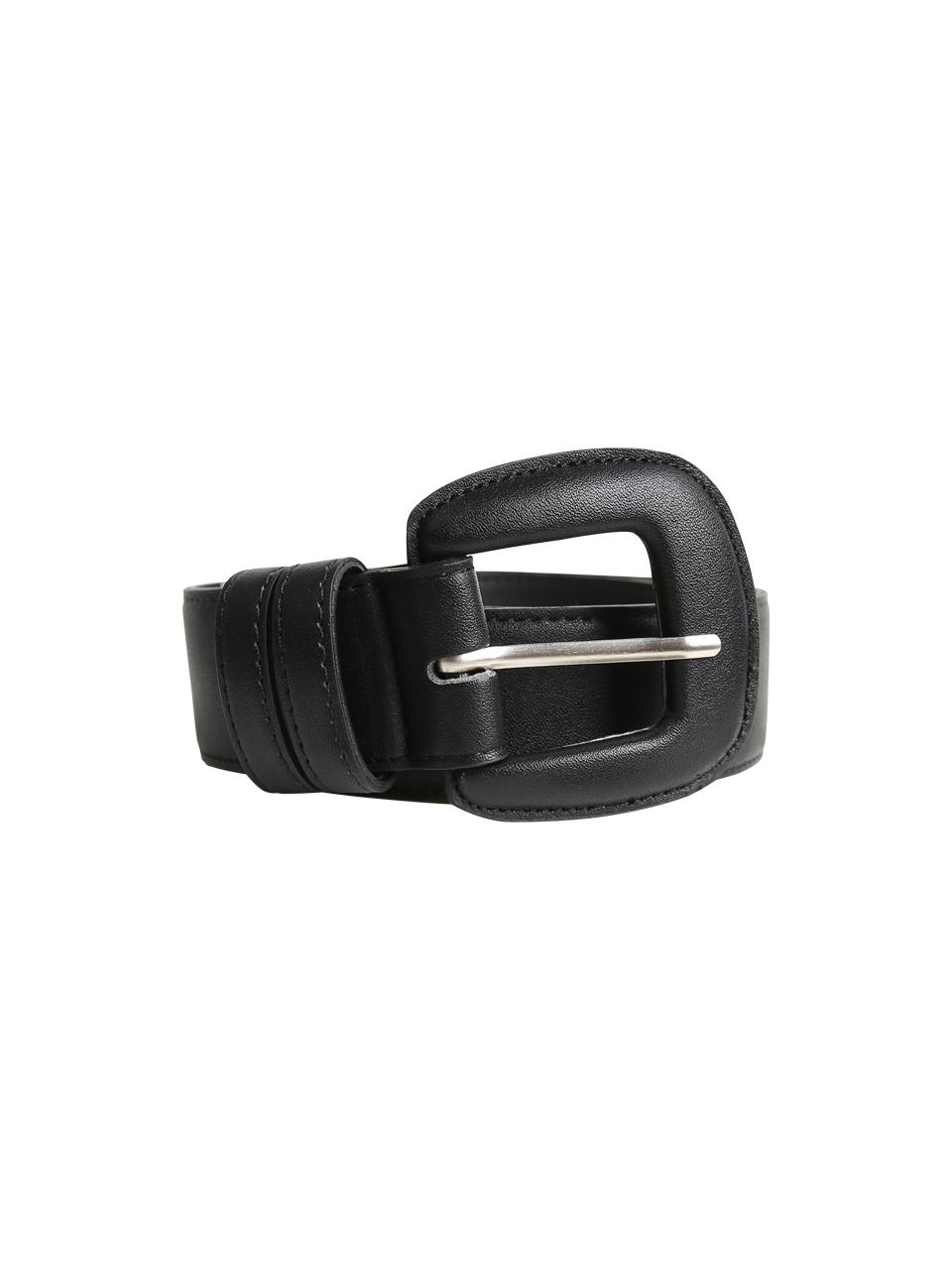 LOWTEAL COVERED ECO LEATHER BELT, BLACK