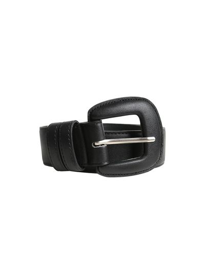 LOWTEAL COVERED ECO LEATHER BELT, BLACK