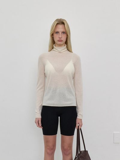LOWTEAL COZY 100% WOOL POLO NECK KNIT
