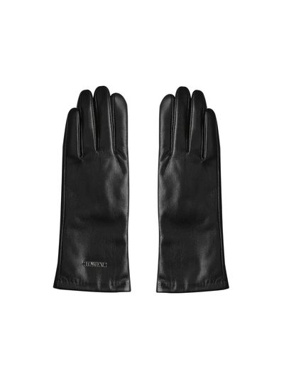 LOWTEAL ECO LEATHER SIGNATURE ORNAMENT GLOVES, BLACK