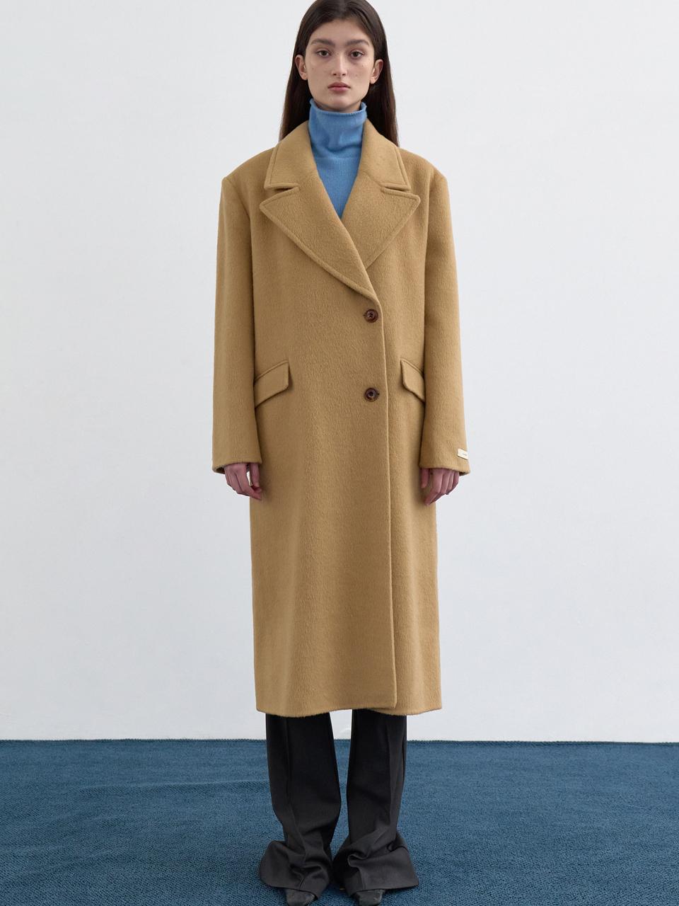 LOWTEAL HANDMADE BOY DOUBLE WOOL COAT, BEIGE