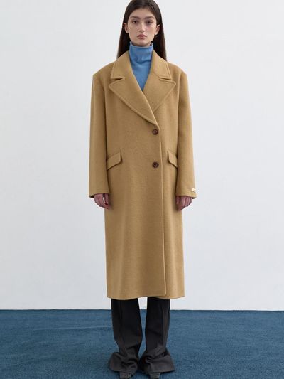 LOWTEAL HANDMADE BOY DOUBLE WOOL COAT, BEIGE