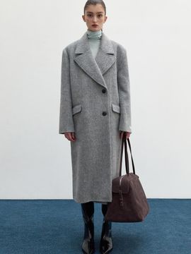 LOWTEAL HANDMADE BOY DOUBLE WOOL COAT, GREY
