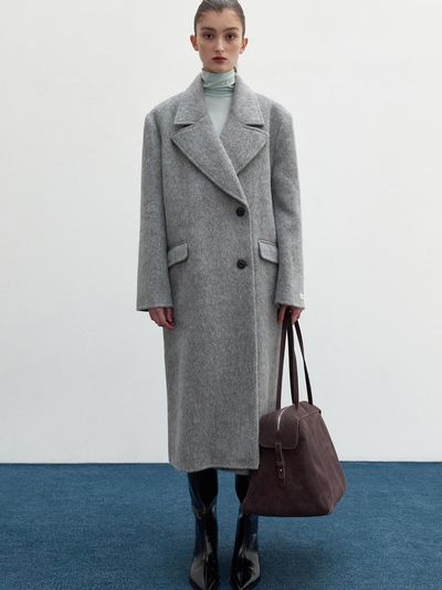 LOWTEAL HANDMADE BOY DOUBLE WOOL COAT, GREY