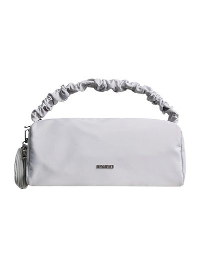 LOWTEAL NYLON SHIRRING BAGUETTE BAG, LIGHT GREY