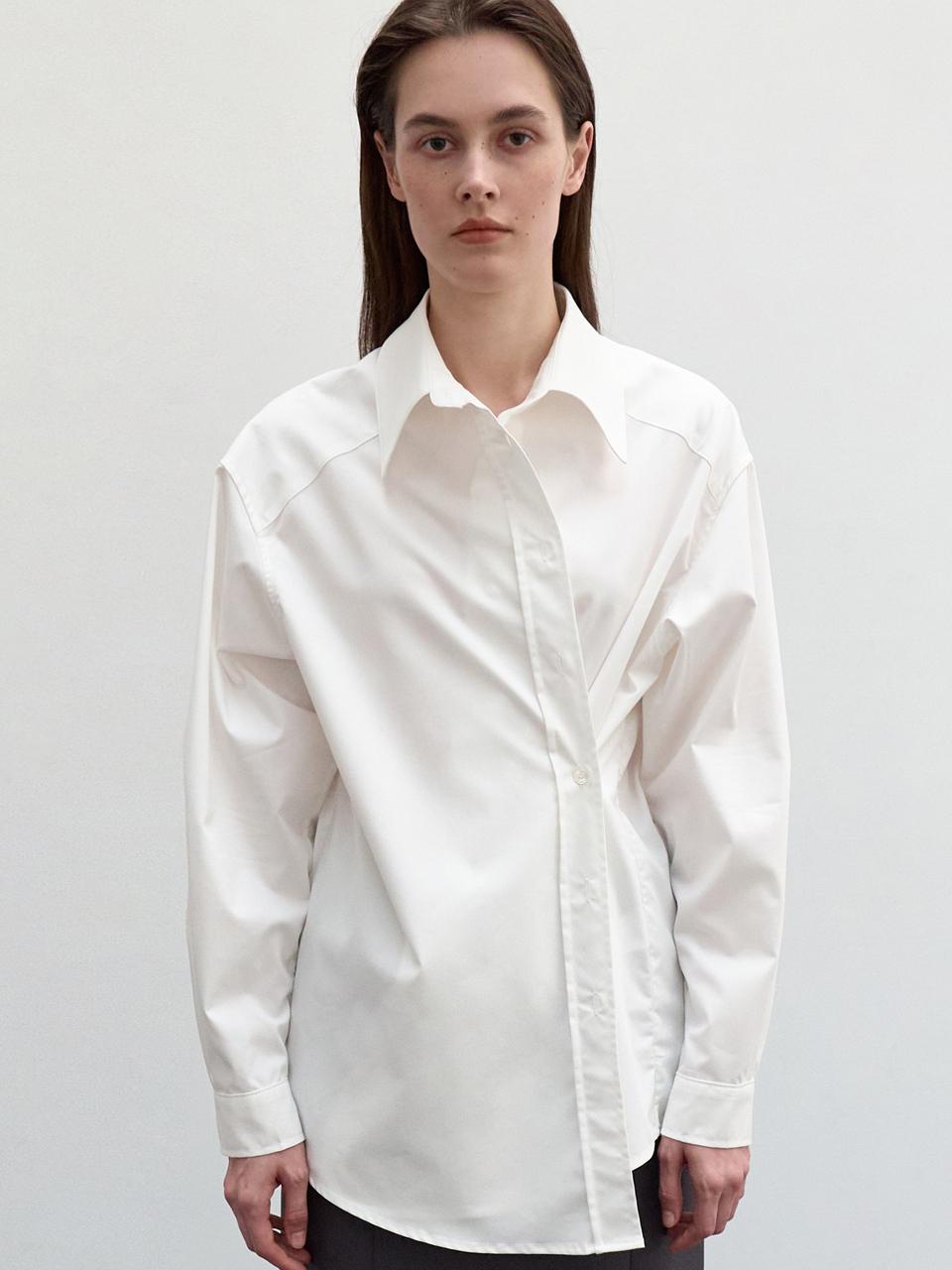 LOWTEAL TWO WAY WRAP SHIRT, WHITE