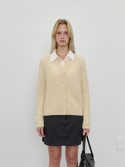 LOWTEAL WOOL CARDIGAN, CREAM