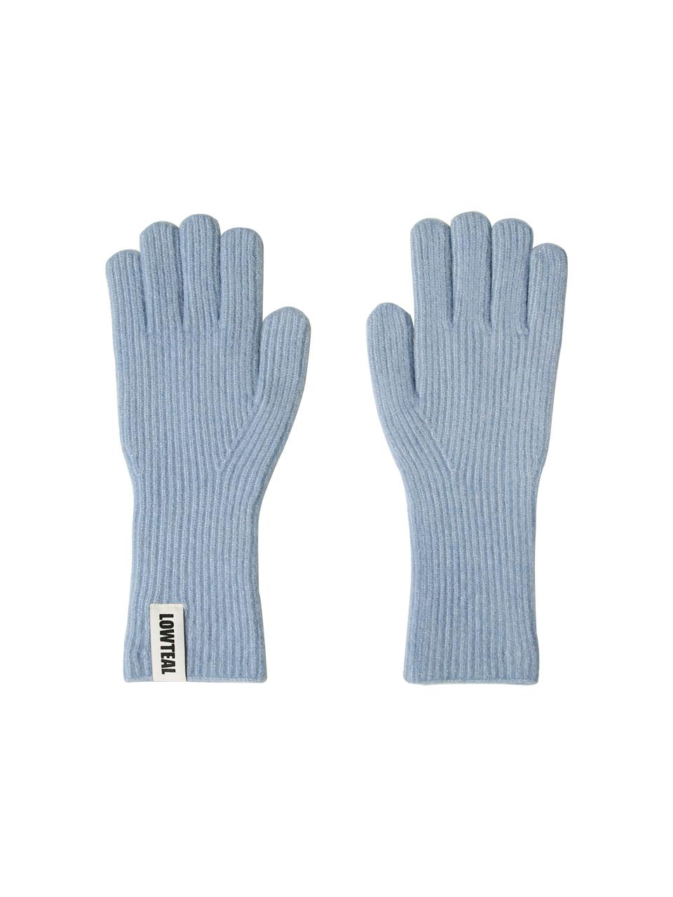 LOWTEAL WOOL PASTEL LABELED GLOVES, BABY BLUE