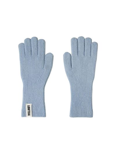 LOWTEAL WOOL PASTEL LABELED GLOVES, BABY BLUE