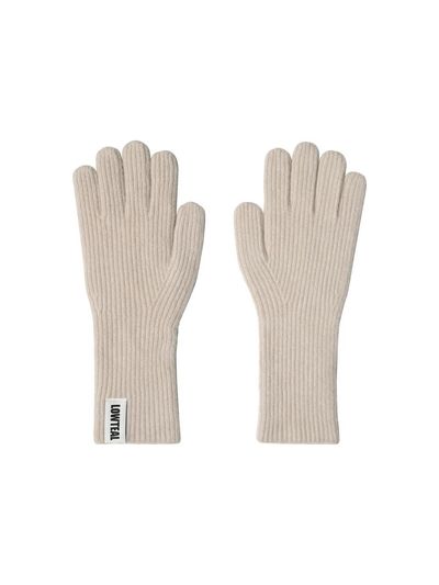 LOWTEAL WOOL PASTEL LABELED GLOVES, PASTEL BEIGE