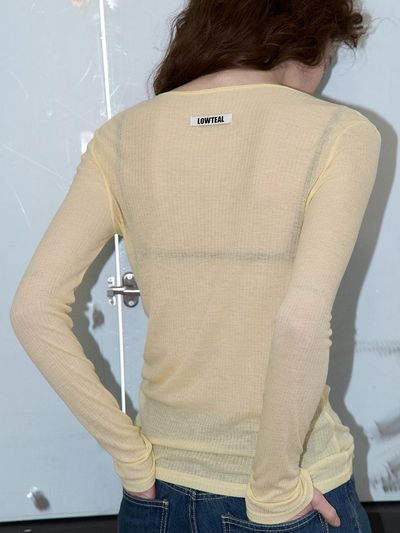 LOWTEAL Woolish See-through Tencel T-shirt [Yellow]