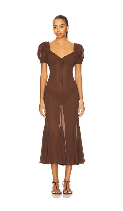 brown dress design Polished Brown Collar Dress– Be Yourself main image 1