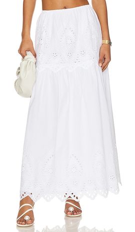 LPA LPA Francesca Eyelet Maxi Skirt