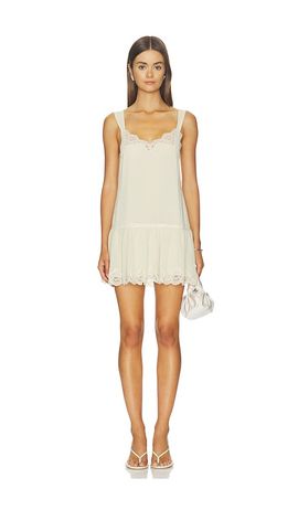 giulia mini dress lpa LPA Giulia Mini Dress in Black & Cream Dot