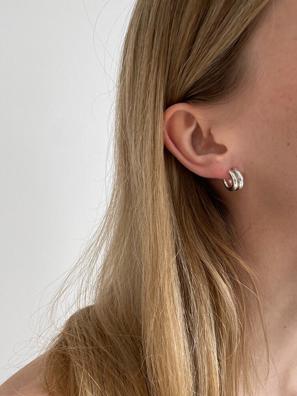 LSEY Double Donut Earring_ Silver
