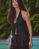 LSPACE April 100% Linen Halter Top - 1