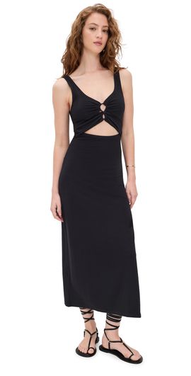 midi jumper dress women's Anastasia Noir Midi Knit Dress – Elegant Black Knitwear – PEGASI