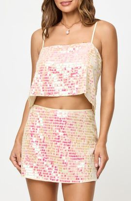 LSPACE LSPACE Glow Getter Sequin Cover-Up Crop Camisole
