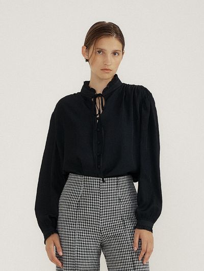 Lucirzu Charming Frill Blouse_Black