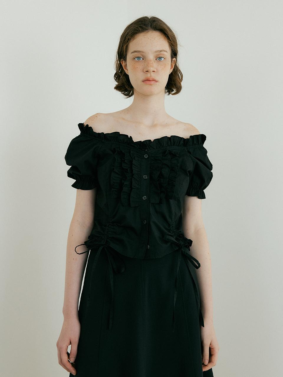 Lucirzu Clara Frill Blouse_Black