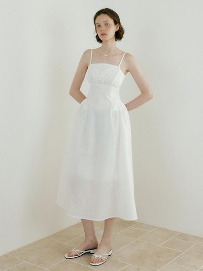 Lucirzu Floral Jacquard Dress_White