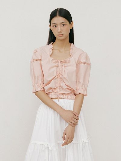 Lucirzu Frill Lace Blouse_Pink