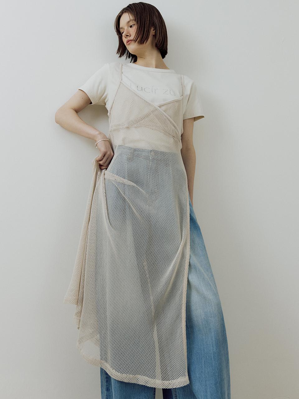 Lucirzu Mesh Wrap Sleeveless Dress_Beige