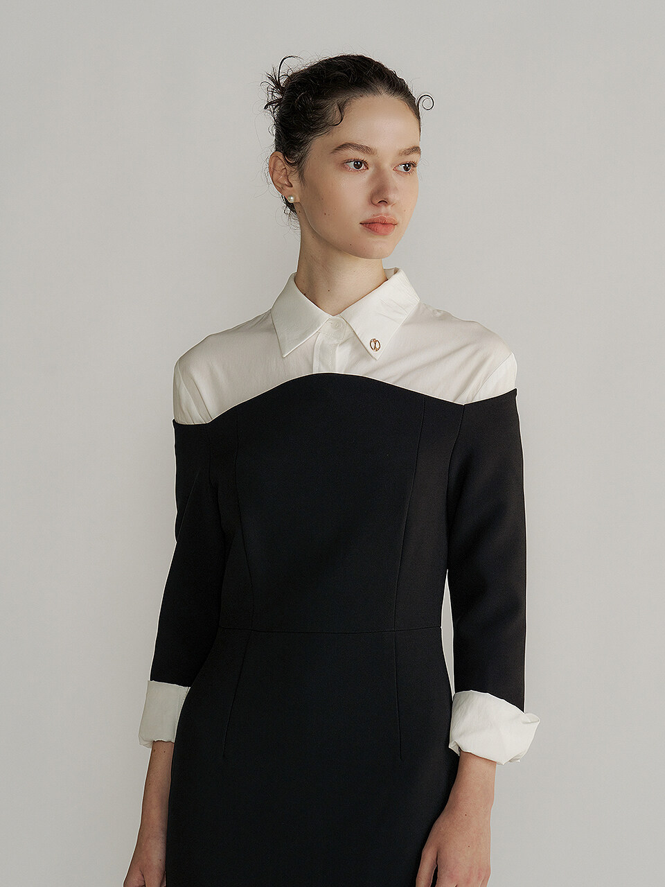 Lucirzu Off the Shoulder Dress SET (Dress+Shirt)