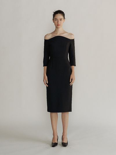 Lucirzu Off the Shoulder Dress_Black