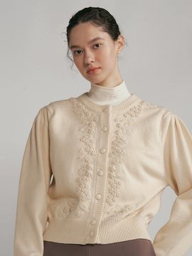 Lucirzu Preen Wool Handmade Cardigan_Cream