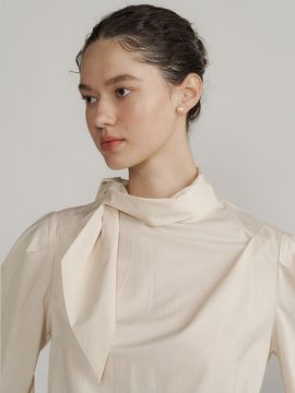 Lucirzu Ribbon Silky Blouse_4colors