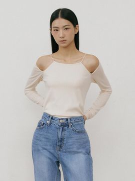 Lucirzu Strap Hole Sleeve Top