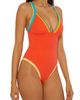 Lucky Brand Lucky Brand Avila Embroidered Trim Colorblock Binding One-Piece Swimsuit - 3