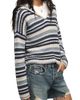 Lucky Brand Lucky Brand Baja Stripe Crochet Hoodie - 3