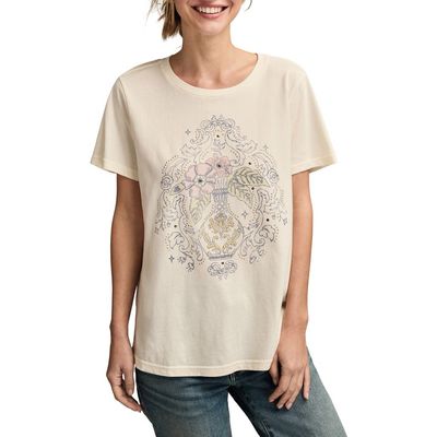 Lucky Brand Lucky Brand Beaded Floral Vase Cotton Graphic T-Shirt