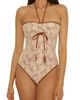 Lucky Brand Lucky Brand Belize Ruched Lace Overlay One-Piece Swimsuit - 1