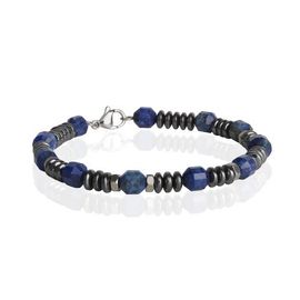 Lucky Brand Lucky Brand Blue and Black Beaded Bracelets for Men, Lapis and Hematite - 8.5'' 