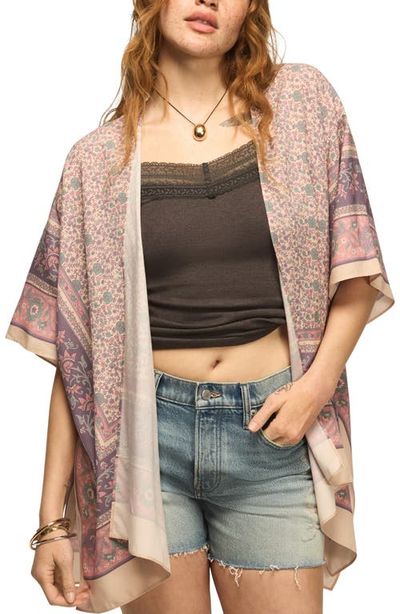 Lucky Brand Lucky Brand Border Print Open Front Jacket