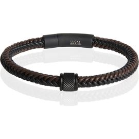 Lucky Brand Lucky Brand Brown and Black Braided Leather Bracelet for Men, 8,5" 