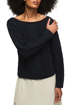 Lucky Brand Lucky Brand Cable Stitch Boat Neck Sweater