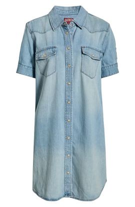 Lucky Brand Lucky Brand Cotton Blend Denim Shirtdress