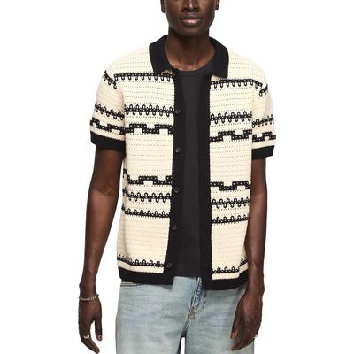 Lucky Brand Lucky Brand Crochet Button Down Sweater