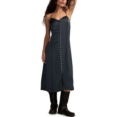 Lucky Brand Lucky Brand Embellished Button-Up Midi Dress