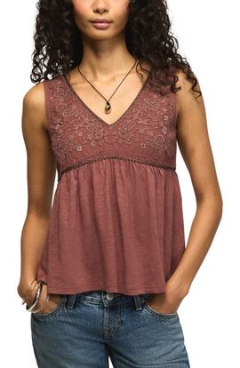 Lucky Brand Lucky Brand Embroidered Stud V-Neck Tank