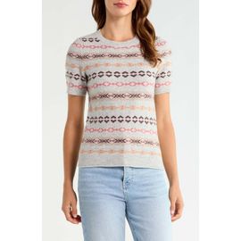 Lucky Brand Lucky Brand Fair Isle Short Sleeve Sweater