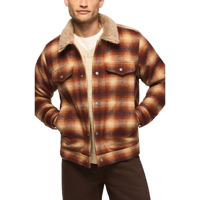 Lucky Brand Lucky Brand Faux Fur Lined Plaid Flannel Jacket