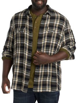 Lucky Brand Lucky Brand Herringbone Textured Plaid Sport Shirt