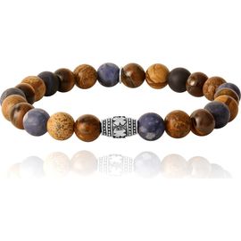 Lucky Brand Lucky Brand Jasper and Tigers Eye Beaded Elastic Bracelet