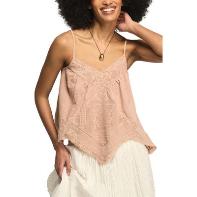 Lucky Brand Lucky Brand Lace Trim Handkerchief Hem Camisole
