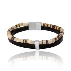 Lucky Brand Lucky Brand Layered Bracelet with Wood Beads and Strap